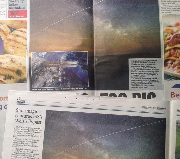 Milky Way & ISS – Western Mail & Daily Mirror – 3rd June 2014